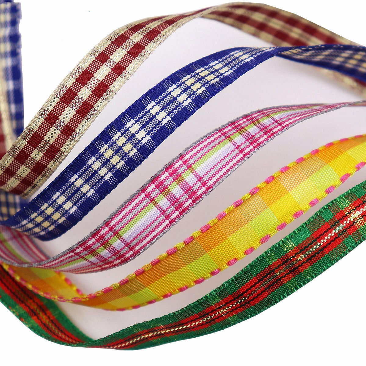 10mm Knitted Plaid Silk Ribbon Webbing