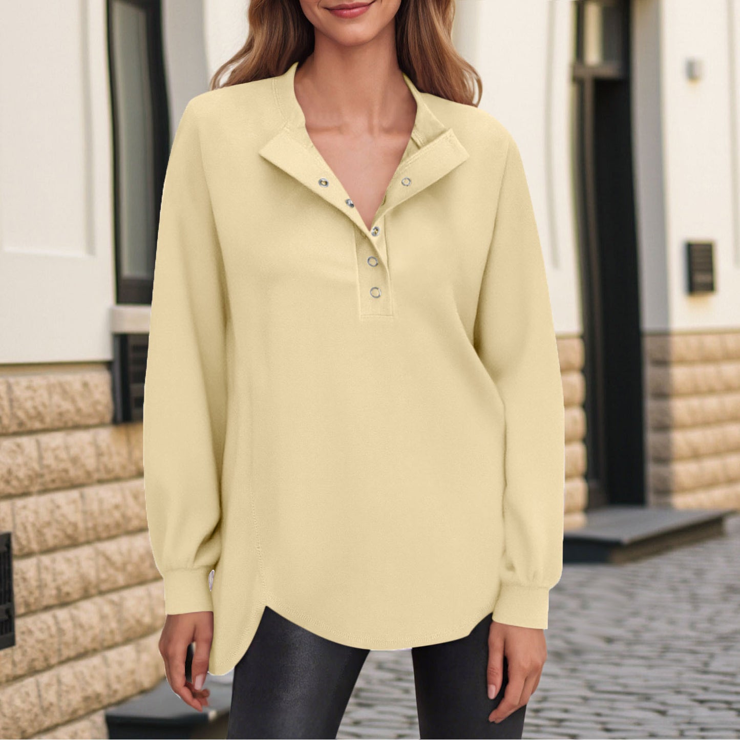 SeraLuxe Buttoned Charm Top