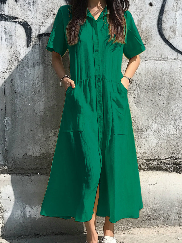 Breezelane Button Pocket Dress