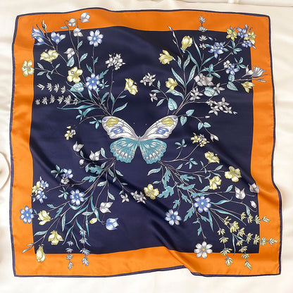 Korean printing fashion silk big scarf shawl