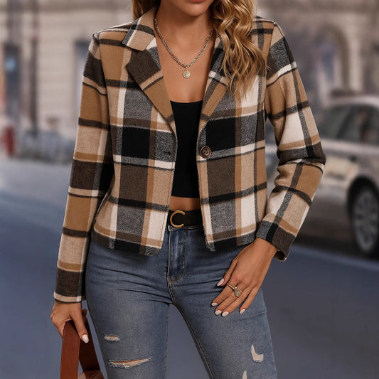PlaidChic Cropped Blazer