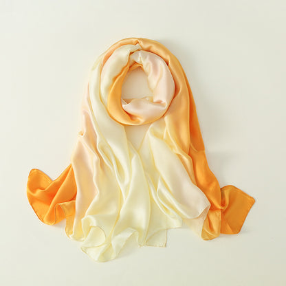 Gradient Silk Scarf Transition Color Lady