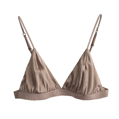 Ultra-thin silk elastic bra without steel ring