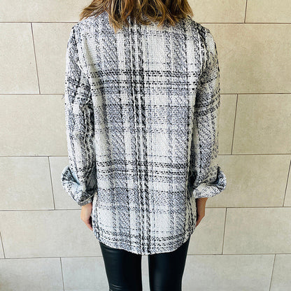 PlaidEase Lapel Jacket