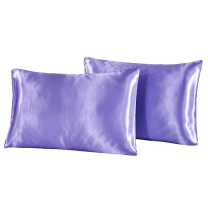 Summer pure color imitation silk pillowcase