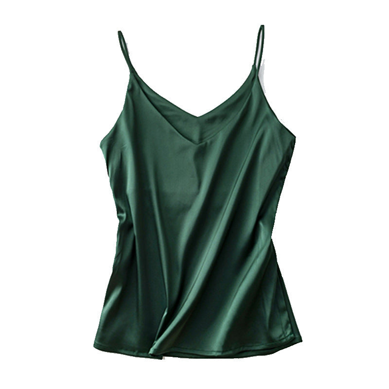 V-neck wear ice silk bottoming shirt