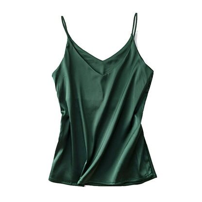 V-neck wear ice silk bottoming shirt