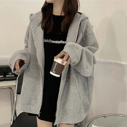 Breezora Hooded Print Sweater Coat