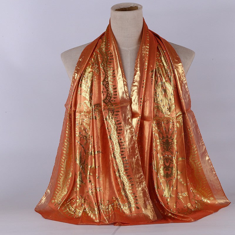National style turban silk long scarf