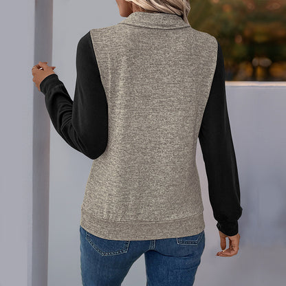 ColorWeave Stand-Collar Cardigan