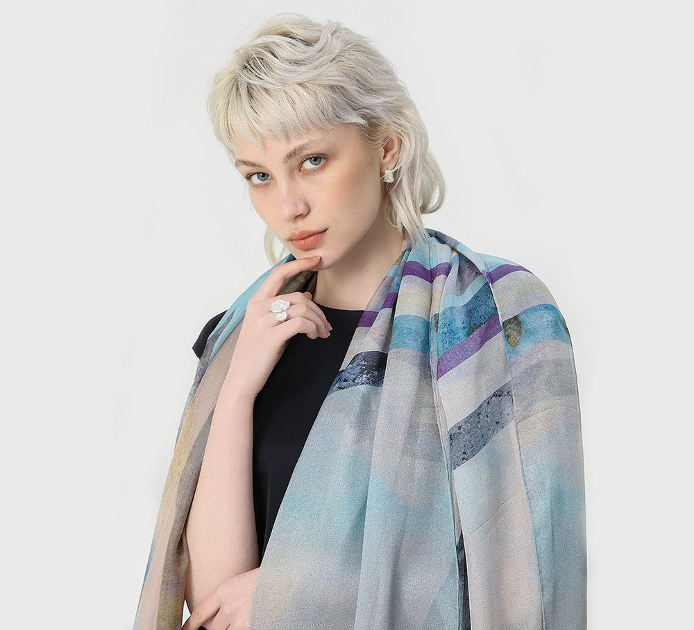Silk Georgette satin scarf summer sunscreen towel beach towel