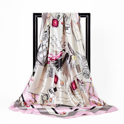 European And American New Silk 90cm Square Ladies Scarf