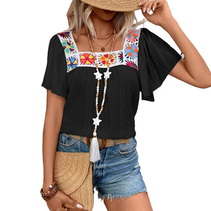 MeadowMosaic Crochet Blouse