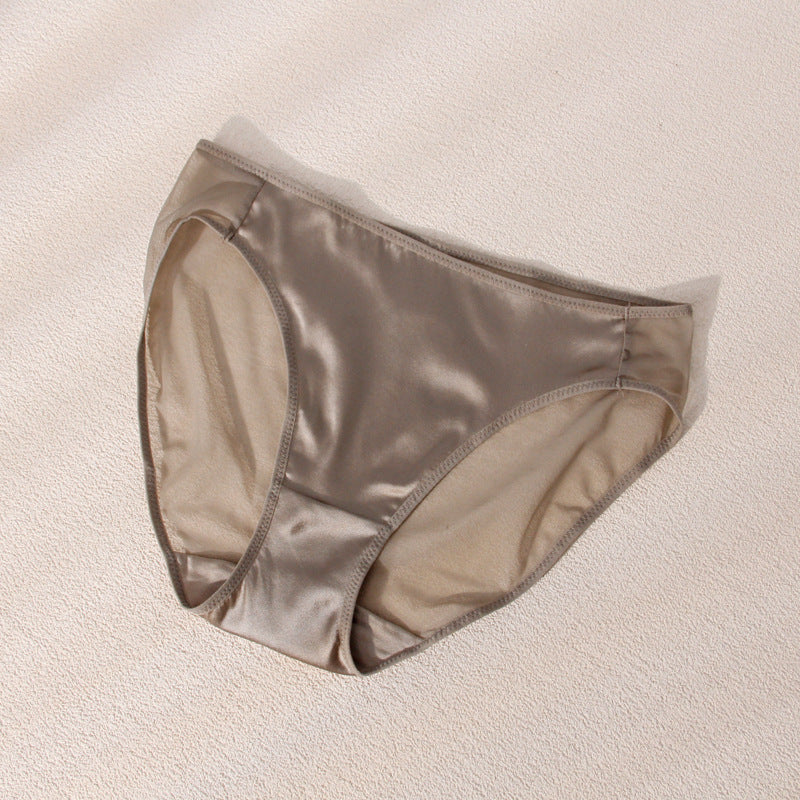Knitted Mid-waist Silk Satin Mesh Mulberry Silk Underwear