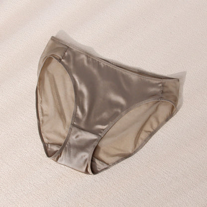 Knitted Mid-waist Silk Satin Mesh Mulberry Silk Underwear