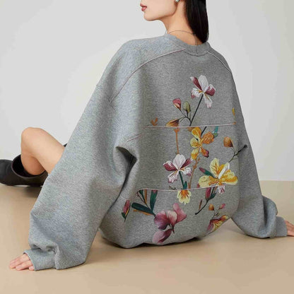 InkMist Gray Print Pullover