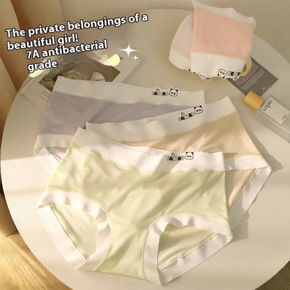 7A Silk Antibacterial Crotch Women's Underwear Mesh Ice Silk Traceless Panties