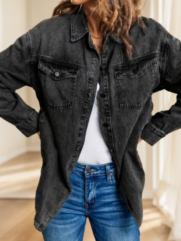 EdgeLoom Raw-Hem Denim Shirt