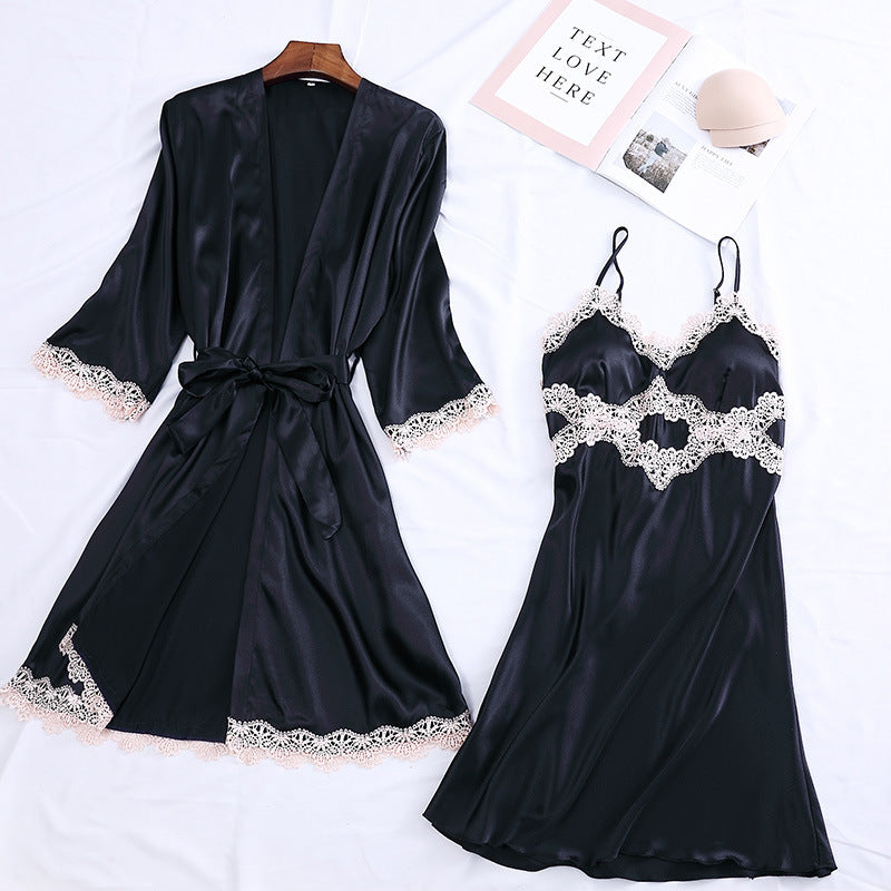 Two-piece women's silk home wear