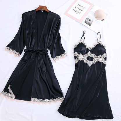 Two-piece women's silk home wear