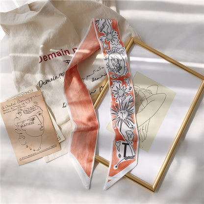 Handle Small Silk Scarf Headband Ribbon Scarf
