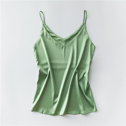 Women's short sleeveless ice silk top