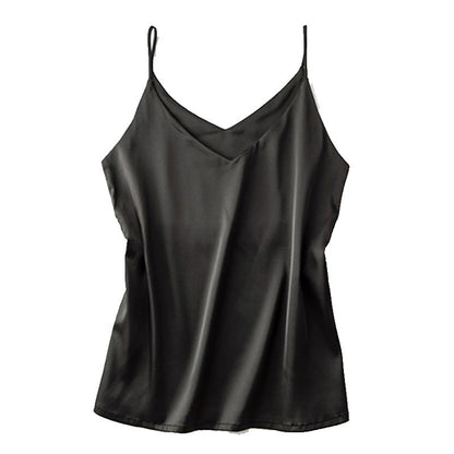 V-neck wear ice silk bottoming shirt