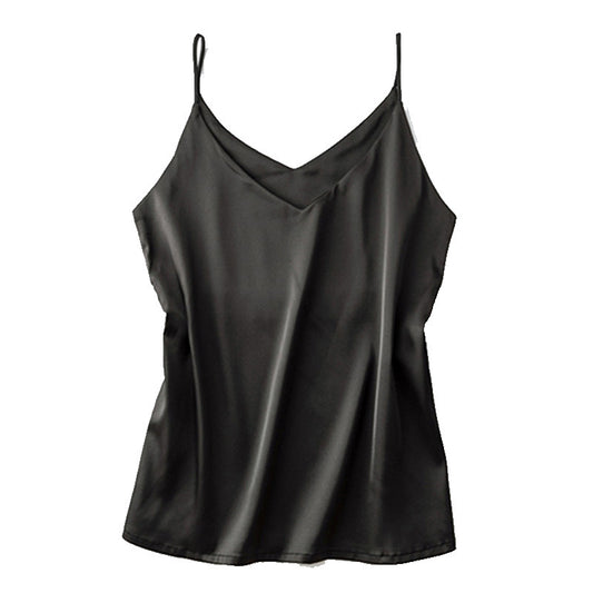 V-neck wear ice silk bottoming shirt