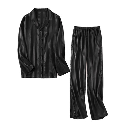 Imitated Silk Pajamas Women's Ice Silk Long Sleeve Loose Homewear
