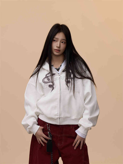 RetroPrint Zip Hoodie