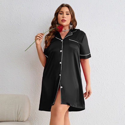 Women's Fashion Silk Ice Silk Long Sleeve Cardigan Homewear
