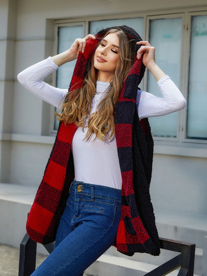 PlaidHaven Plush Vest