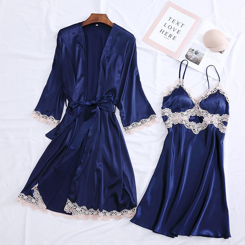Two-piece women's silk home wear