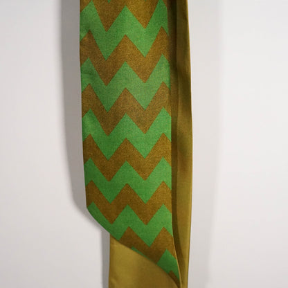 Green geometric silk scarf