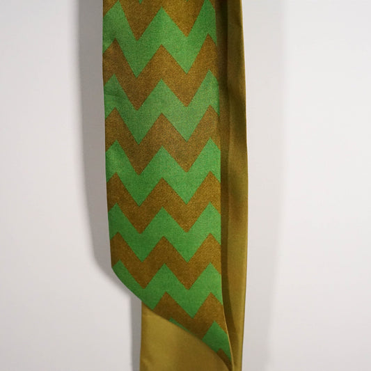 Green geometric silk scarf