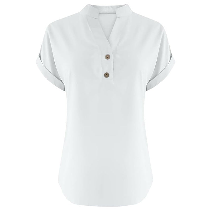 Serenelle V-Button Blouse