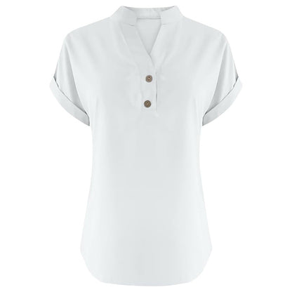 Serenelle V-Button Blouse