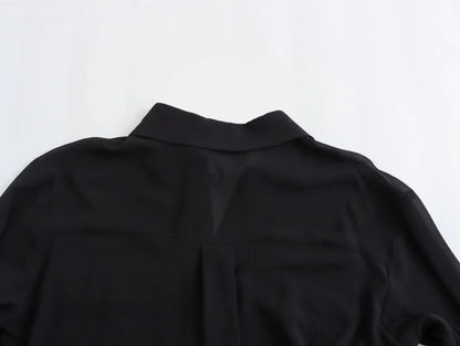 Women's Fashionable All-match Silk Satin Crepe Shirt