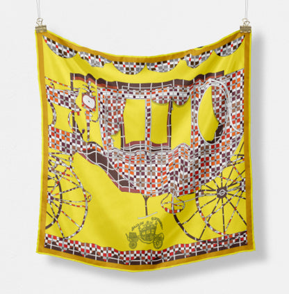 Fashion Simple Print Twill Versatile Temperament Silk Scarf