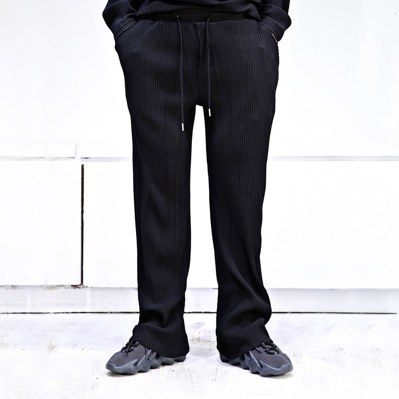 Ice Silk Vertical Pants Men's Loose Sports Casual