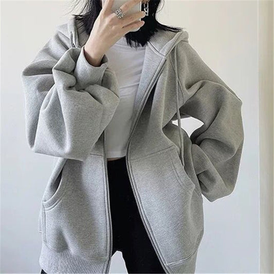 GrayEase Zipper Cotton Sweater