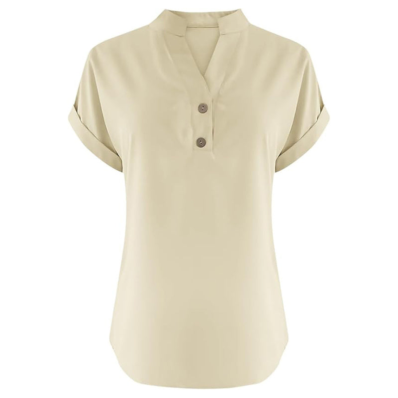 Serenelle V-Button Blouse