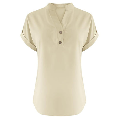 Serenelle V-Button Blouse