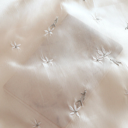 Embroidered Fabric Bright Silk Bark Wrinkled Clothing