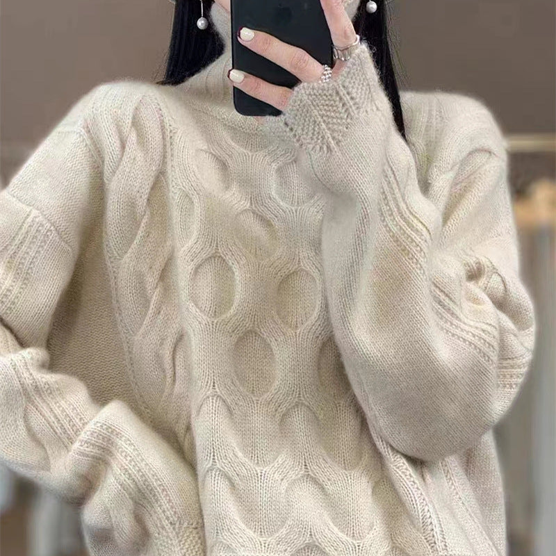 CozyMuse™ TwistKnit Turtleneck