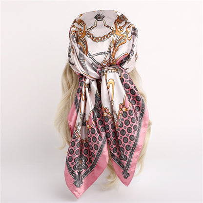 Real Shot Silk Factory Wholesale Artificial Silk Satin Square 90x90cm Scarf