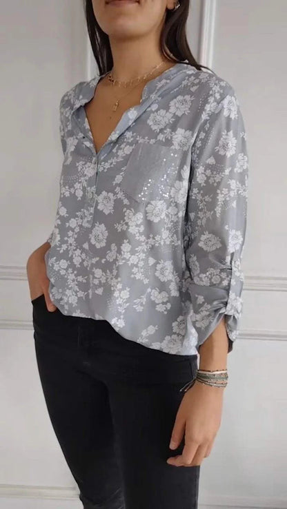 The LuxeAura Print Blouse