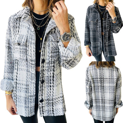 PlaidEase Lapel Jacket