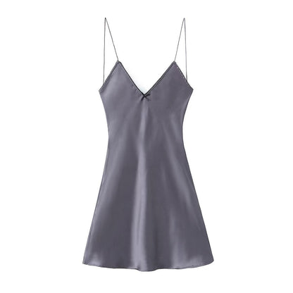 Women's European And American Style Silk Satin Texture Dress