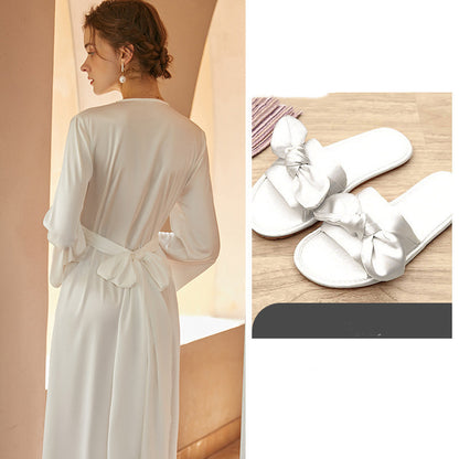 Bride French Luxury Long Silk Nightgown